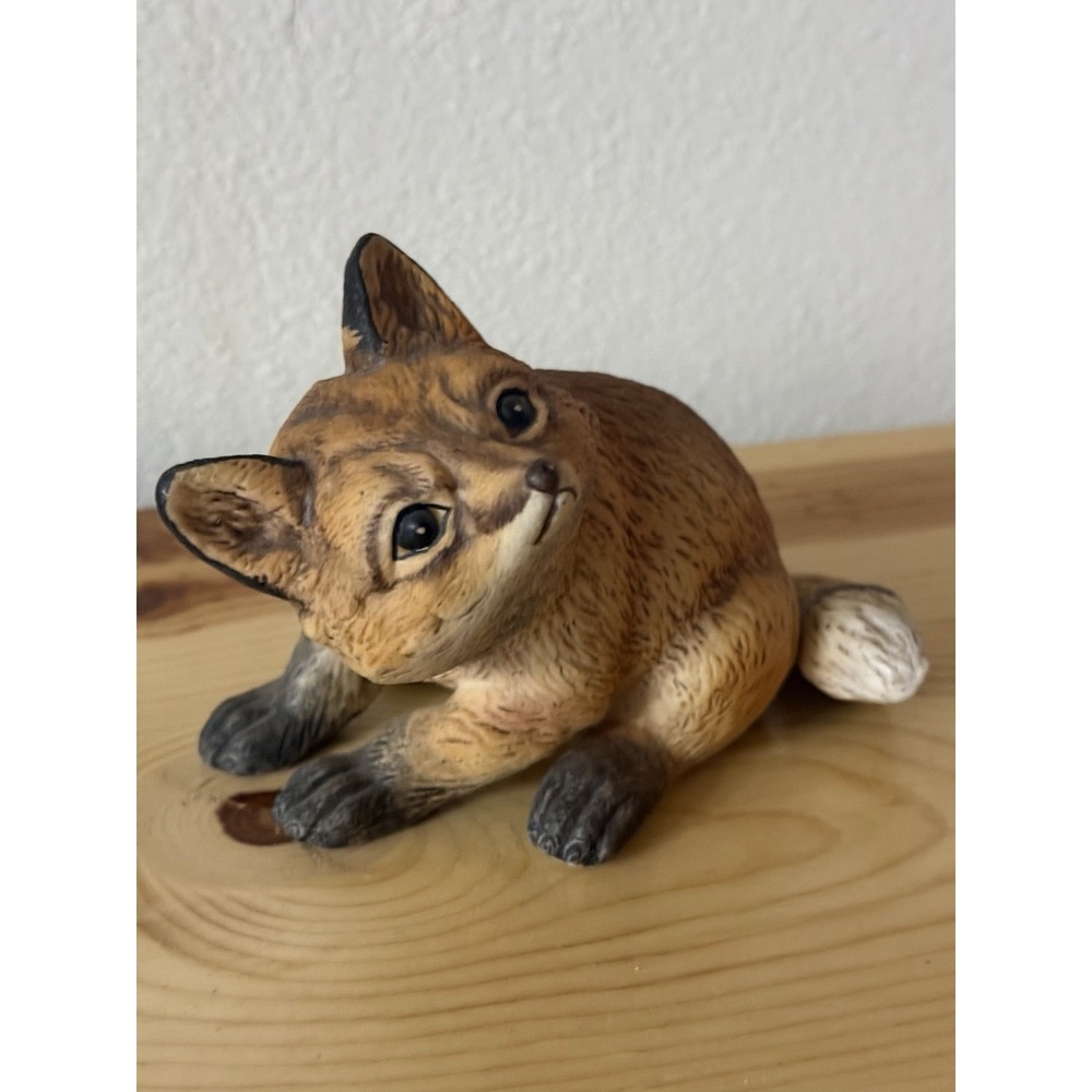 VTG 1979 J.Brown Ceramic Red Fox Figurine Hand Crafted  Made In Mexico Maximalis